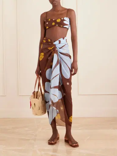 Cala de la Cruz Luana Floral-print Voile Pareo | Thumbnail 2