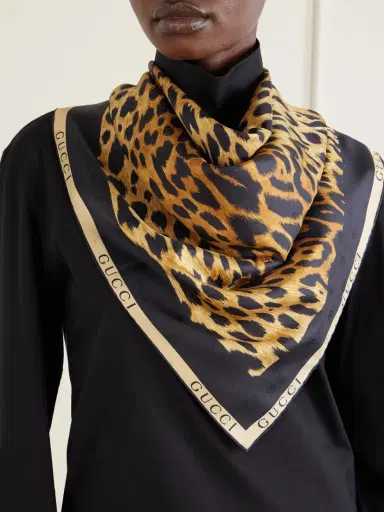 Gucci Leopard-print Silk-twill Scarf | Thumbnail 2 Gucci Leopard-print Silk-twill Scarf | Thumbnail 2