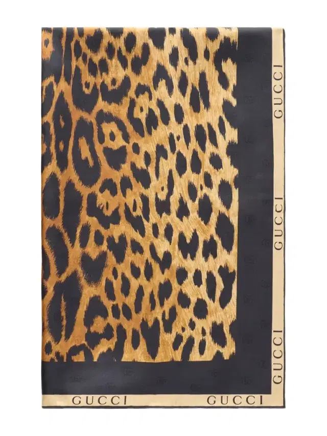 Leopard-print Silk-twill Scarf