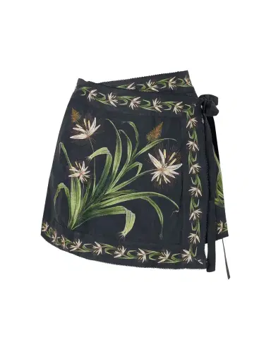 Agua by Agua Bendita Luna Azucar Floral-print Self-tie Linen Pareo | Thumbnail 1