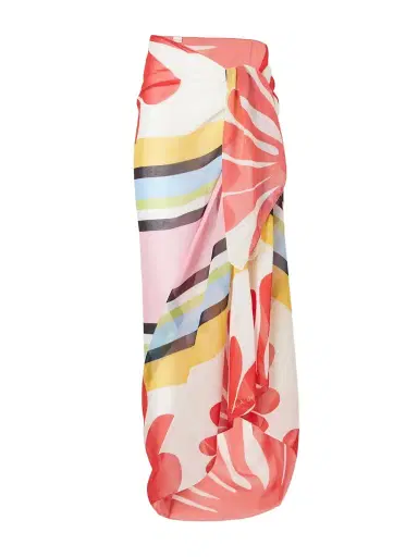 Cala de la Cruz Luana Floral-print Voile Pareo | Thumbnail 1 Cala de la Cruz Luana Floral-print Voile Pareo | Thumbnail 1