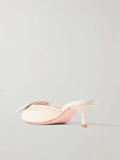 Roger Vivier Viv In The City 45 Buckled Perforated Leather Mules | Thumbnail 3