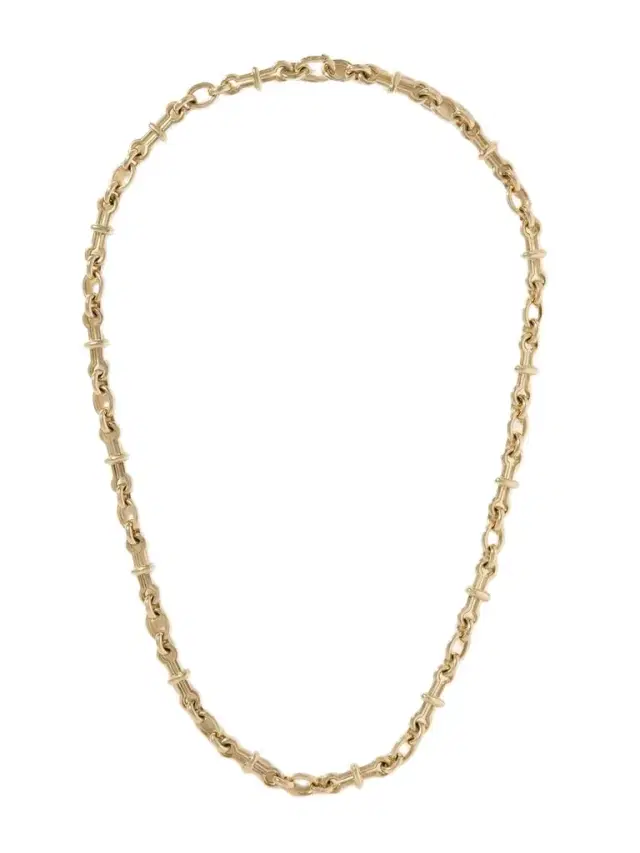 Barbell 18-karat Gold Chain Necklace