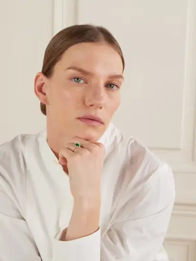 Suzanne Kalan 18-karat Gold, Emerald And Diamond Ring | Thumbnail 2