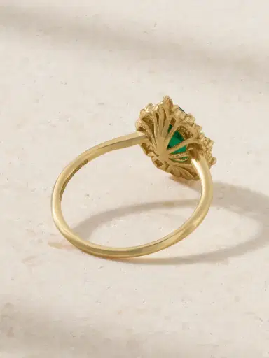 Suzanne Kalan 18-karat Gold, Emerald And Diamond Ring | Thumbnail 4