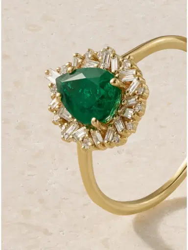 Suzanne Kalan 18-karat Gold, Emerald And Diamond Ring | Thumbnail 5