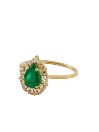 Suzanne Kalan 18-karat Gold, Emerald And Diamond Ring | Thumbnail 1