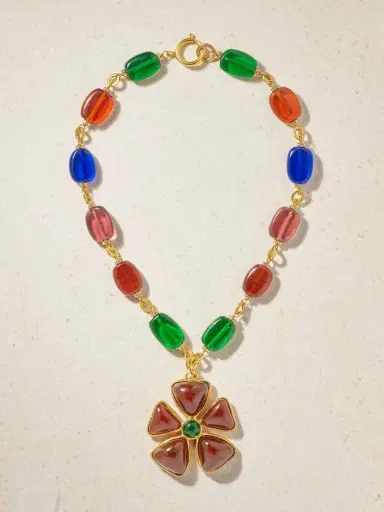 Susan Caplan Vintage + Chanel Vintage 1980 Gold-plated Gripoix Crystal Necklace | Thumbnail 4 Susan Caplan Vintage + Chanel Vintage 1980 Gold-plated Gripoix Crystal Necklace | Thumbnail 4