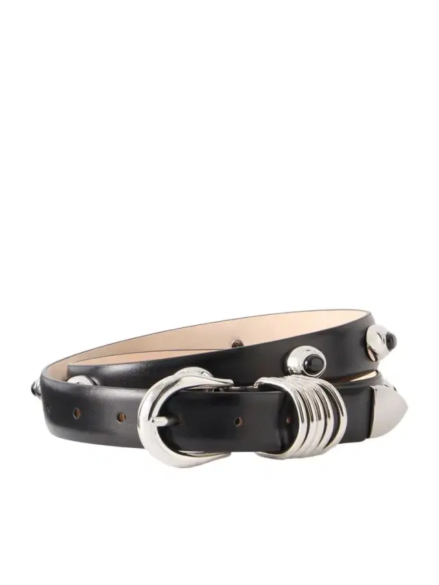 Hollyhock Embellished Leather Belt