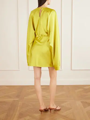 Norma Kamali Obie Satin Mini Dress | Thumbnail 3 Norma Kamali Obie Satin Mini Dress | Thumbnail 3