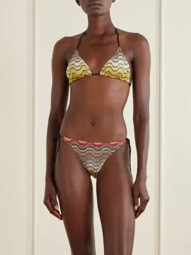 Missoni Mare Striped Metallic Crochet-knit Triangle Bikini | Thumbnail 2