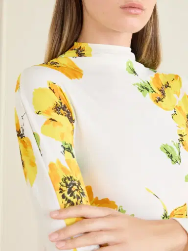 Alaïa Floral-print Jersey Bodysuit | Thumbnail 4 Alaïa Floral-print Jersey Bodysuit | Thumbnail 4