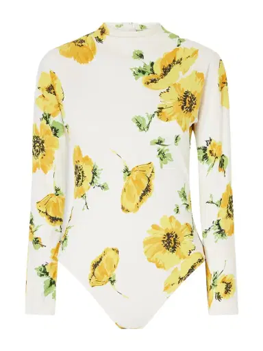 Alaïa Floral-print Jersey Bodysuit | Thumbnail 1 Alaïa Floral-print Jersey Bodysuit | Thumbnail 1