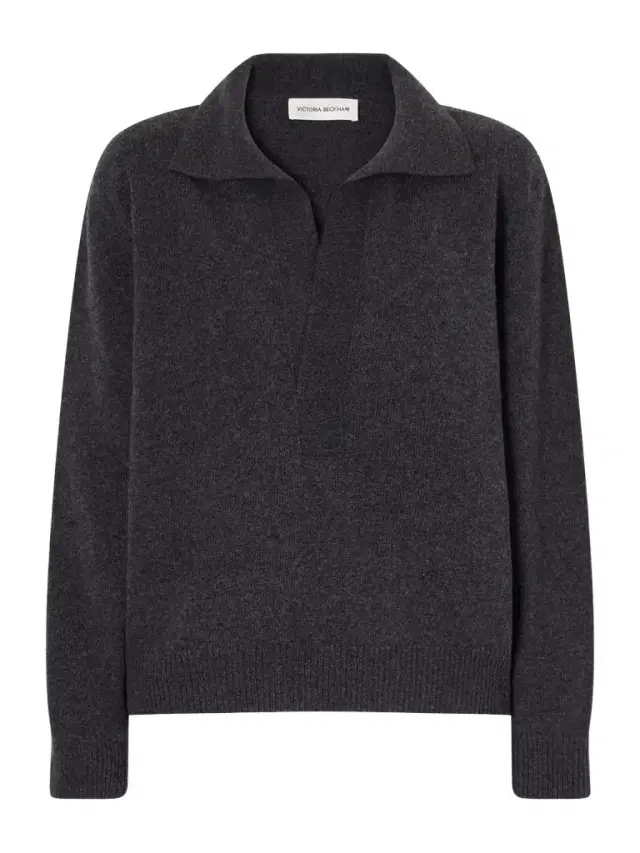 Victoria Beckham Genevieve Wool And Cashmere Polo Sweater