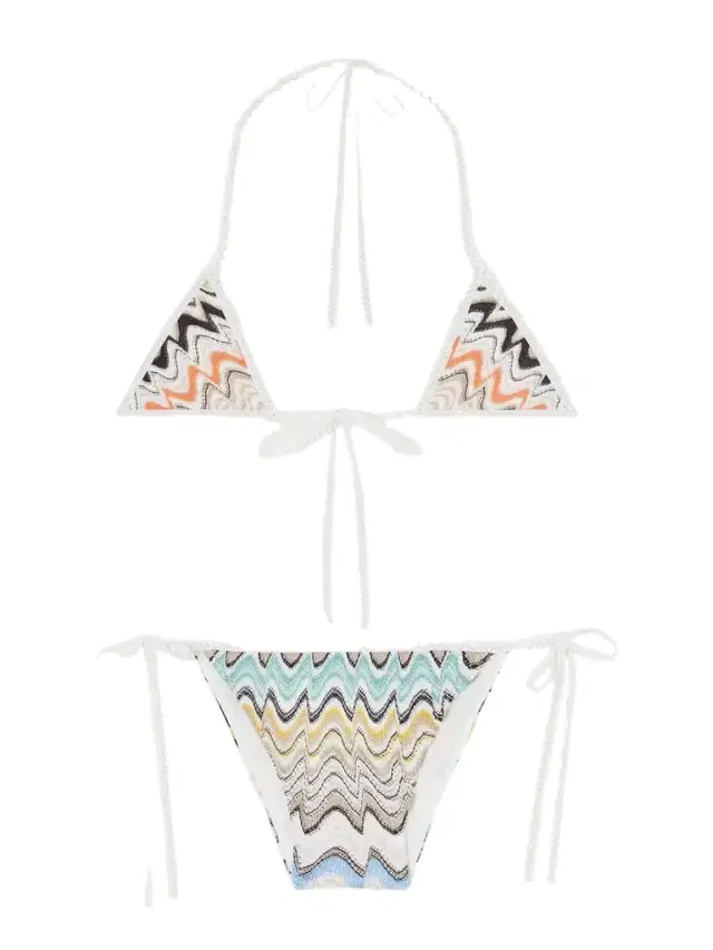 Mare Striped Crochet-knit Triangle Bikini