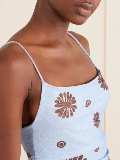 Cala de la Cruz Kim Ruched Printed Metallic Jersey Maxi Dress | Thumbnail 4 Cala de la Cruz Kim Ruched Printed Metallic Jersey Maxi Dress | Thumbnail 4