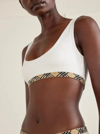 Burberry Samphire Checked Bikini Top | Thumbnail 4 Burberry Samphire Checked Bikini Top | Thumbnail 4