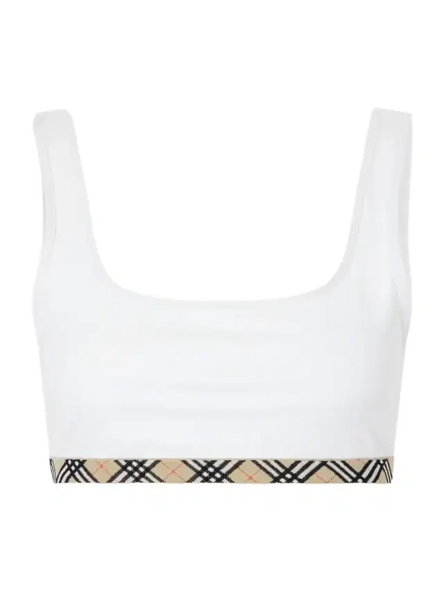 Burberry Samphire Checked Bikini Top
