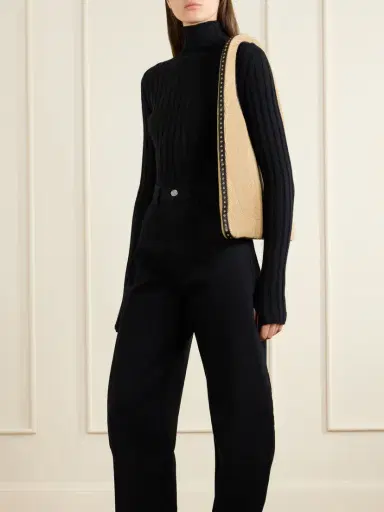 Alaïa Leather-trimmed Paper Straw Shoulder Bag | Thumbnail 3 Alaïa Leather-trimmed Paper Straw Shoulder Bag | Thumbnail 3