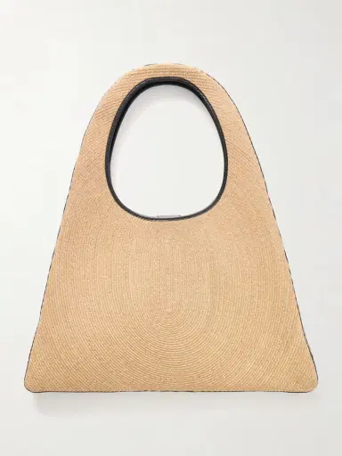 Alaïa Leather-trimmed Paper Straw Shoulder Bag | Thumbnail 4 Alaïa Leather-trimmed Paper Straw Shoulder Bag | Thumbnail 4