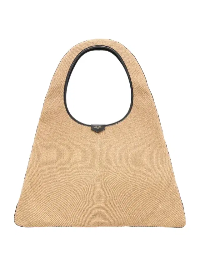 Alaïa Leather-trimmed Paper Straw Shoulder Bag