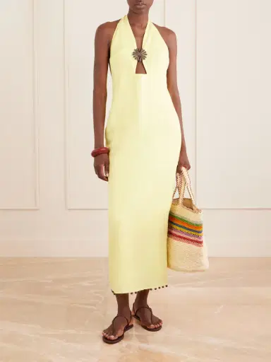 Cala de la Cruz Orly Embellished Cutout Linen Maxi Dress | Thumbnail 2