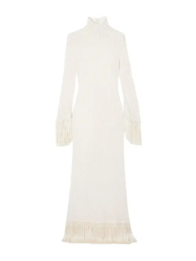 New Mexico Fringed Open-knit Cotton Gown