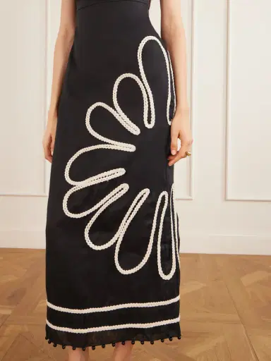 Cala de la Cruz Paloma Bead-embellsihed Embroidered Linen Midi Dress | Thumbnail 4 Cala de la Cruz Paloma Bead-embellsihed Embroidered Linen Midi Dress | Thumbnail 4