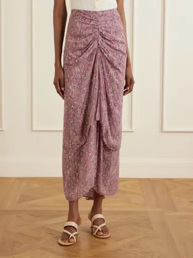 Veronica Beard Sira Ruffled Floral-print Metallic Maxi Skirt | Thumbnail 3