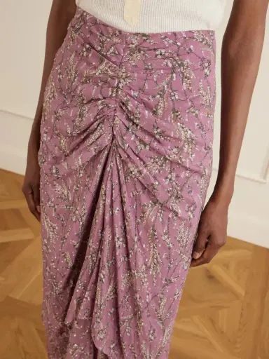 Veronica Beard Sira Ruffled Floral-print Metallic Maxi Skirt | Thumbnail 5