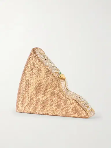 Judith Leiber Couture Pizza Crystal-embellished Gold-tone Clutch | Thumbnail 4