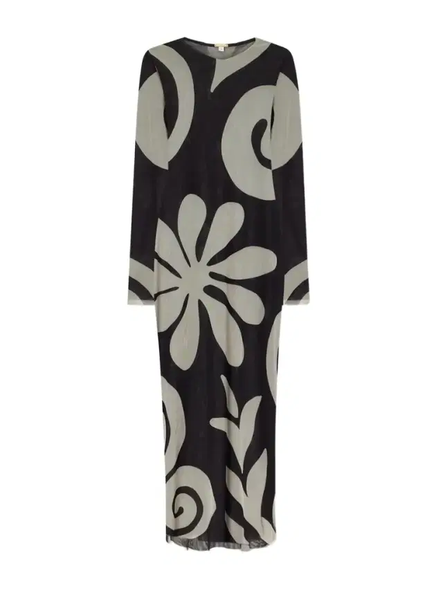 Cala de la Cruz Tania Printed Mesh Midi Dress