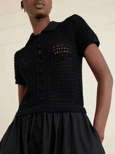 Polo Ralph Lauren Crocheted Cotton-poplin Maxi Dress | Thumbnail 4 Polo Ralph Lauren Crocheted Cotton-poplin Maxi Dress | Thumbnail 4