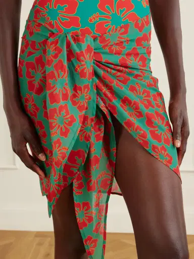 Lido Floral-print Cotton-voile Sarong - Unknown | Thumbnail 4
