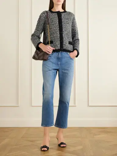 Valentino Garavani Embellished Knitted Linen Cardigan | Thumbnail 2