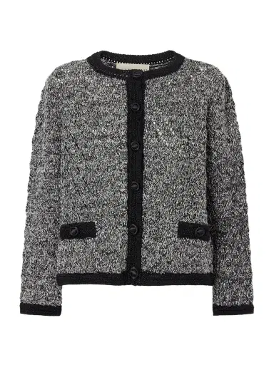 Valentino Garavani Embellished Knitted Linen Cardigan | Thumbnail 1