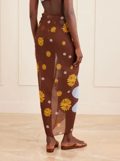 Cala de la Cruz Luana Floral-print Voile Pareo | Thumbnail 3