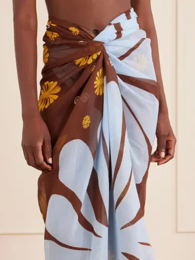 Cala de la Cruz Luana Floral-print Voile Pareo | Thumbnail 4