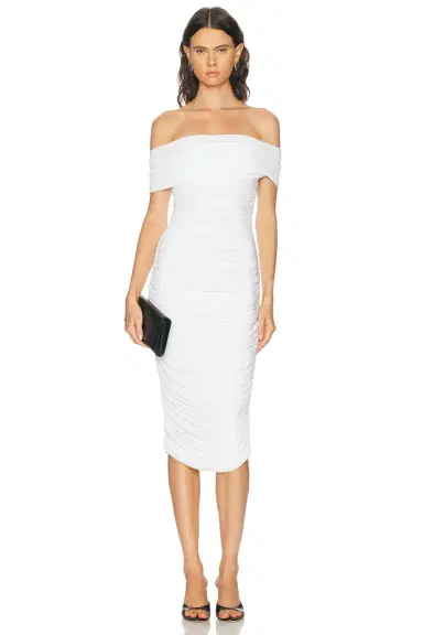Norma Kamali Sleeveless Cowl Neck Side Shirred Dress | Thumbnail 4 Norma Kamali Sleeveless Cowl Neck Side Shirred Dress | Thumbnail 4