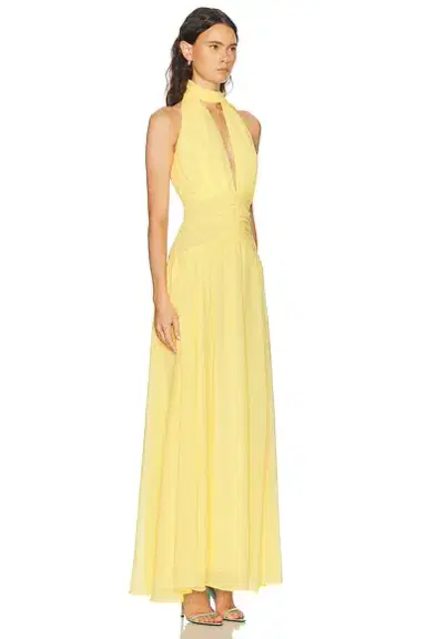 NICHOLAS Arella Deep Plunge Halter Maxi Dress | Thumbnail 2 NICHOLAS Arella Deep Plunge Halter Maxi Dress | Thumbnail 2