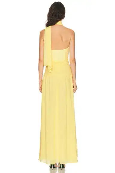 NICHOLAS Arella Deep Plunge Halter Maxi Dress | Thumbnail 3 NICHOLAS Arella Deep Plunge Halter Maxi Dress | Thumbnail 3