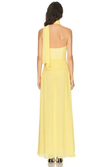NICHOLAS Arella Deep Plunge Halter Maxi Dress | Thumbnail 6 NICHOLAS Arella Deep Plunge Halter Maxi Dress | Thumbnail 6