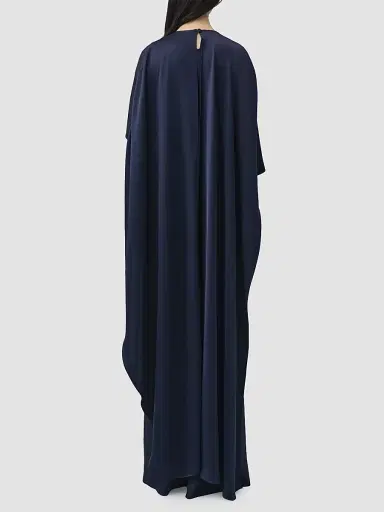 SIMKHAI Women's Draped Stretch Jersey Demi Cape Gown - Midnight | Thumbnail 2