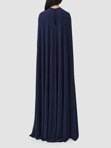 SIMKHAI Women's Draped Stretch Jersey Demi Cape Gown - Midnight | Thumbnail 5