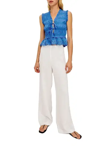 RAILS Women's Martine Ruffle Peplum Top - Harbor Blue - Size XL | Thumbnail 2 RAILS Women's Martine Ruffle Peplum Top - Harbor Blue - Size XL | Thumbnail 2