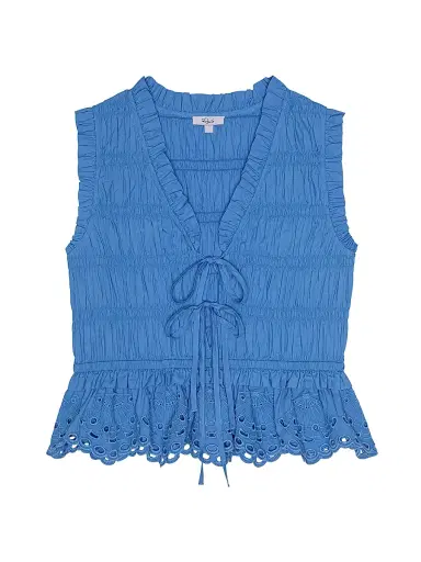 RAILS Women's Martine Ruffle Peplum Top - Harbor Blue - Size XL | Thumbnail 1 RAILS Women's Martine Ruffle Peplum Top - Harbor Blue - Size XL | Thumbnail 1