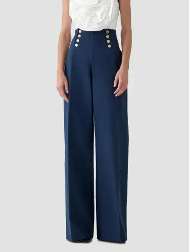 Carolina Herrera Women's Cabana Alba Stretch-Cotton Pants - Midnight - Size 14 | Thumbnail 3 Carolina Herrera Women's Cabana Alba Stretch-Cotton Pants - Midnight - Size 14 | Thumbnail 3