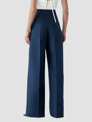 Carolina Herrera Women's Cabana Alba Stretch-Cotton Pants - Midnight - Size 14 | Thumbnail 4 Carolina Herrera Women's Cabana Alba Stretch-Cotton Pants - Midnight - Size 14 | Thumbnail 4