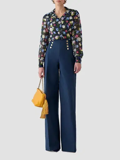 Carolina Herrera Women's Cabana Isabella Floral Silk Shirt - Midnight Multi - Size 16 | Thumbnail 2 Carolina Herrera Women's Cabana Isabella Floral Silk Shirt - Midnight Multi - Size 16 | Thumbnail 2