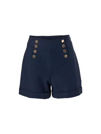Carolina Herrera Women's Cabana High-Rise Wide-Leg Shorts - Midnight - Size 10 | Thumbnail 1 Carolina Herrera Women's Cabana High-Rise Wide-Leg Shorts - Midnight - Size 10 | Thumbnail 1